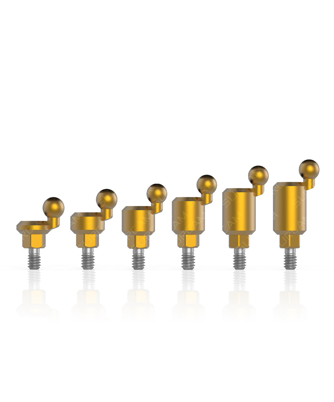 straight ball attachment 6 offset positions prime pvd internal hex 2.42