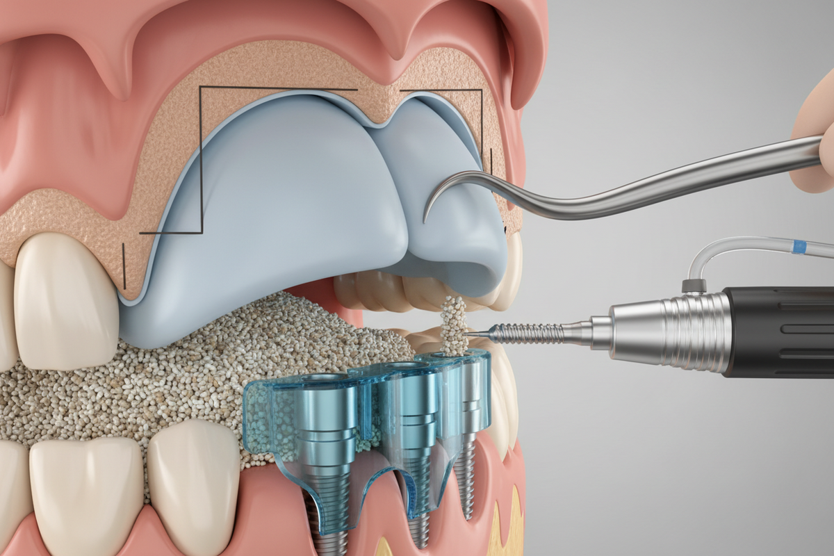 Surgical procedure — Single tooth, soft posterior maxilla — U-Type staged to immediate provisional