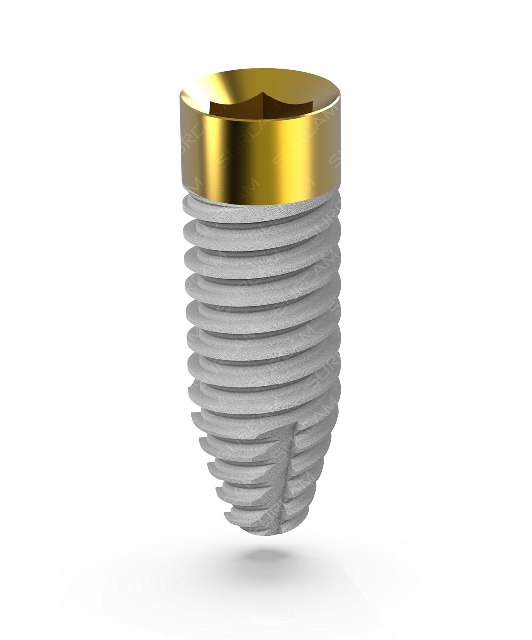 C-Type tissue level implant with gold PVD neck