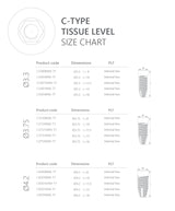 C-Type Tissue Level Size Chart