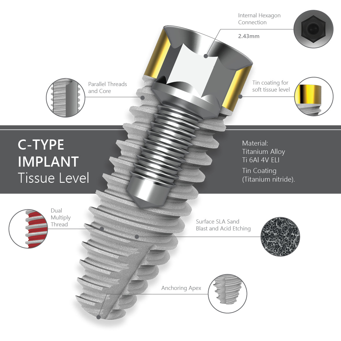 C-Type Tissue Level Implant