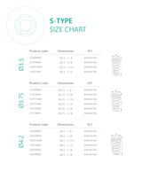S-Type implant size charts