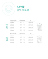 S-Type implant size charts 2