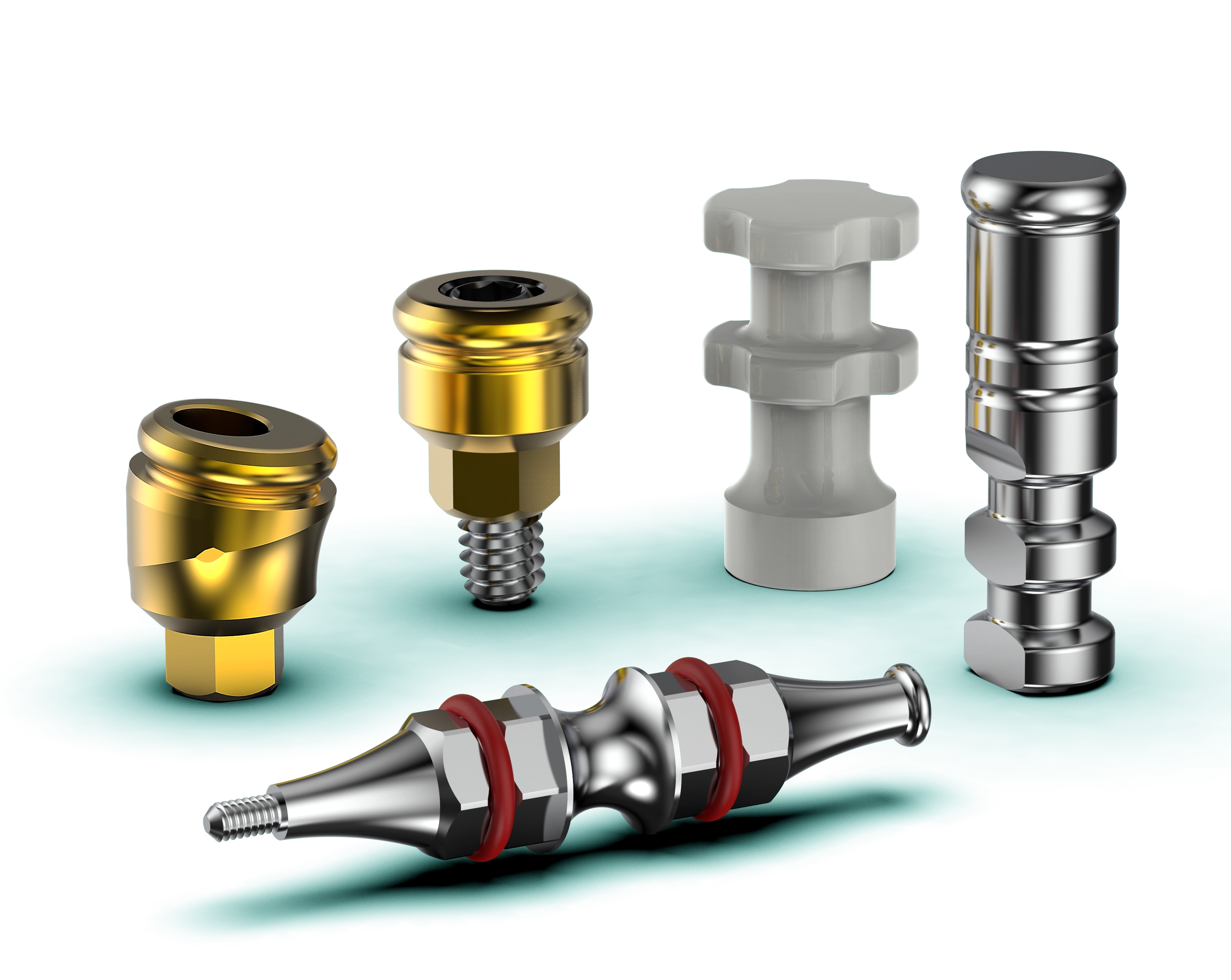 Ball attachments for dental implants, offering reliable overdenture retention, smooth seating, and compatibility with major implant platforms.