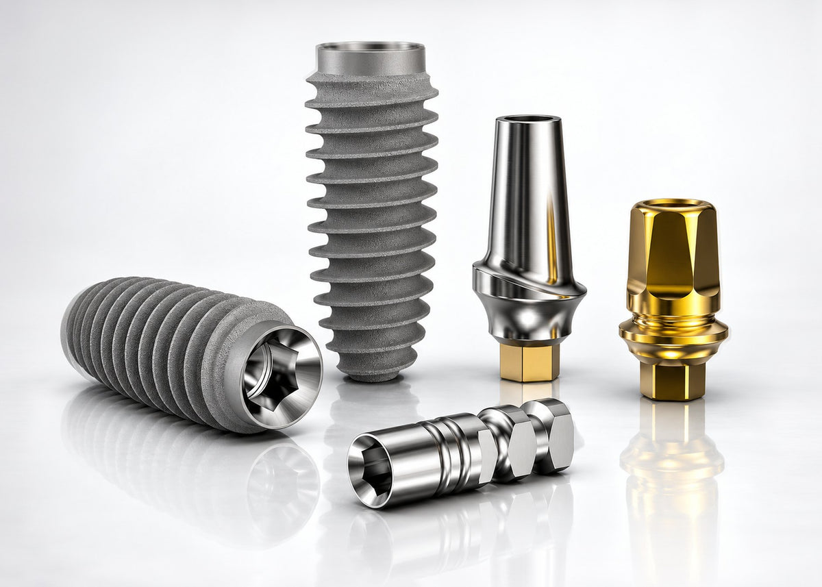 Surcam U-Type dental implants, abutment and Ti-Base