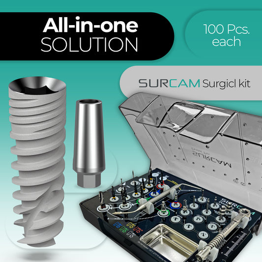 ALL IN ONE - 100 IMPLANT + 100 ABUTMENTS