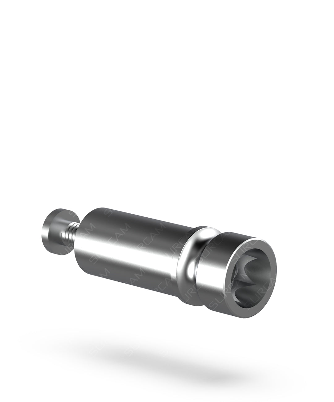 Titanium digital analog seated in 3D-printed model for RP 4.3 restorations