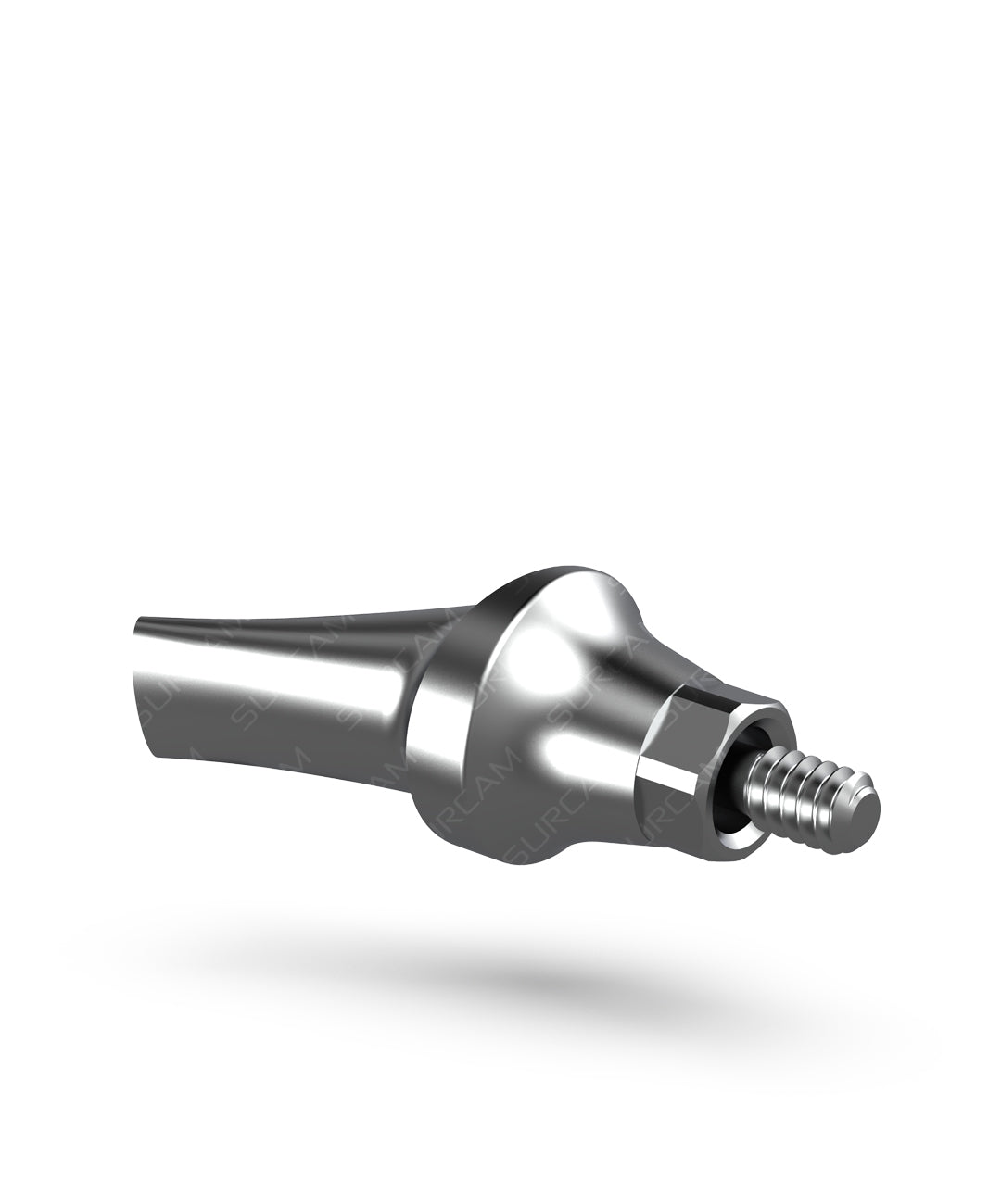Angled RP abutment correcting implant divergence and emergence profile