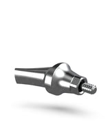 Angled RP abutment correcting implant divergence and emergence profile