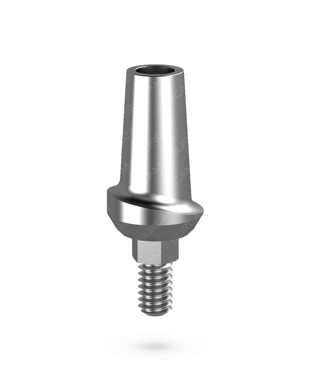 Straight wide-platform 4.5 abutment in Grade 5 titanium with screw
