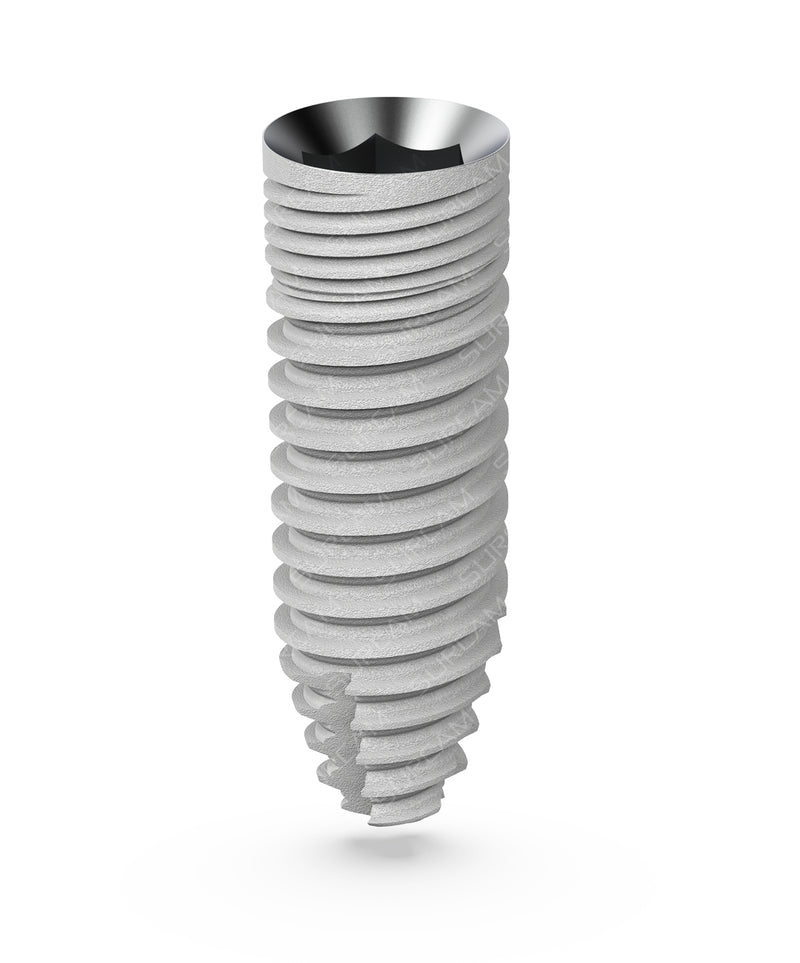 C-Type cylindrical dual multi-thread dental implant internal hex 2.43 SLA